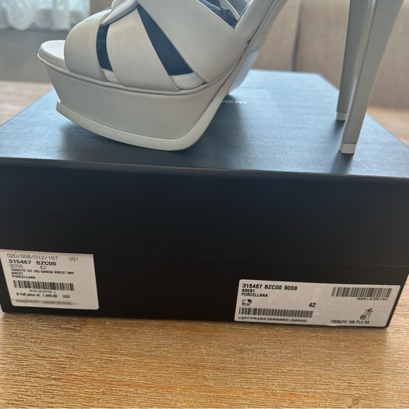 Saint Laurent White 105mm Platform Tributes 42 - Picture 6 of 7